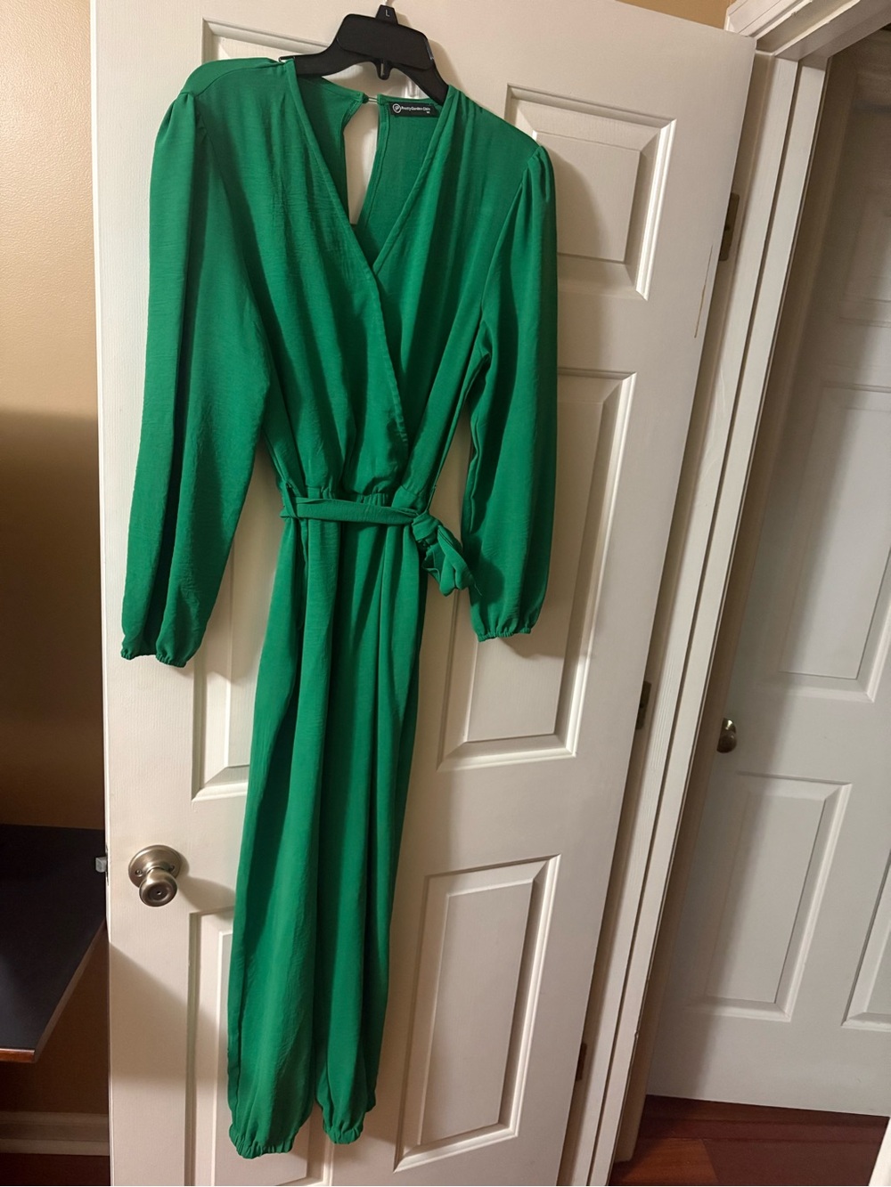 Emerald Long Sleeve Tie-Waist Jumpsuit